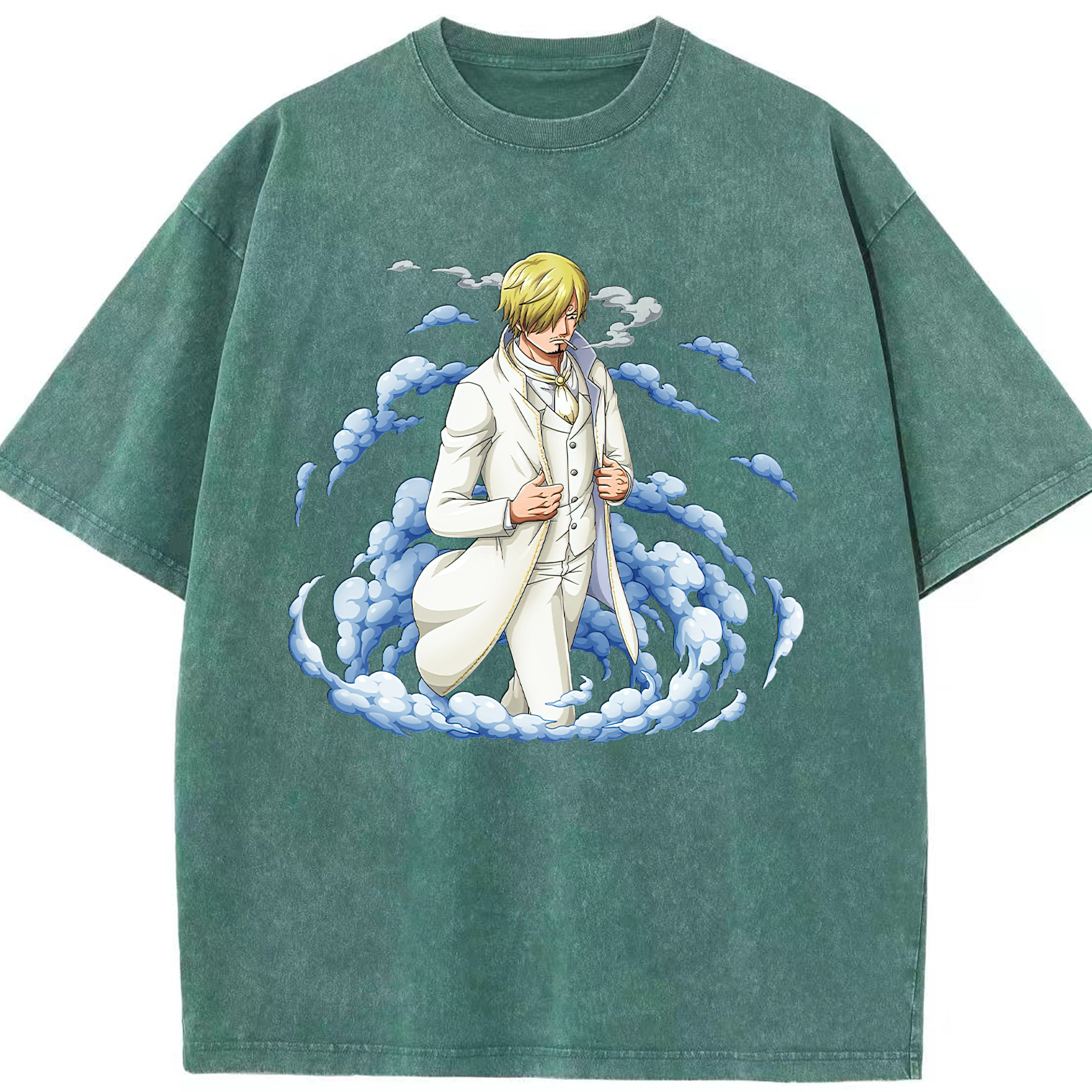 ワンピース サンジ ONE PIECE Sanji 綿100% ヴィンテージ風 半袖Tシャツ（フロントプリント）